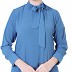 Front open abaya with Tie-ribbon- French Blue Front open abaya with Tie-ribbon- French Blue